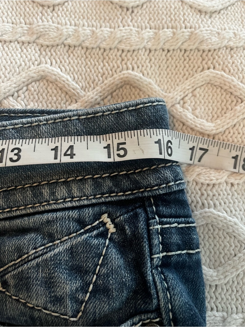 Vigoss Dark Blue Distressed Women’s Skinny Cropped Jeans Size 29 - Picture 12 of 16